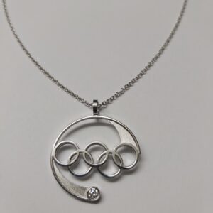 Penjoll d’or blanc i diamant talla brillant (peça personalitzada)