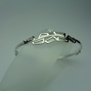 Esclava d’or blanc amb diamant talla brillant