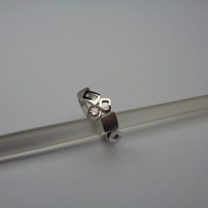 Anell d’or blanc amb diamant talla brillant