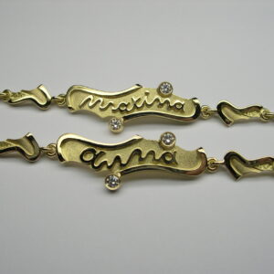 Polseres d’or groc amb diamants talla brillant (peces personalitzades)