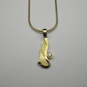 Penjoll d’or groc amb diamant talla brillant
