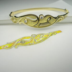 Esclava d’or groc i diamants talla brillant (peça personalitzada)